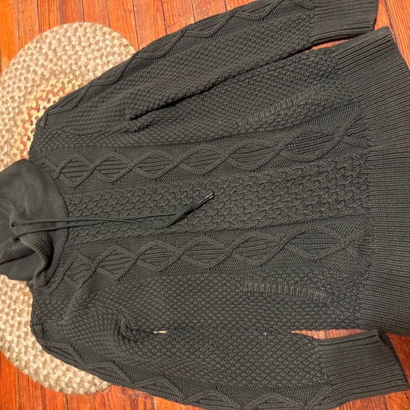 LL BEAN Double L® Mixed-Cable Sweater, Funnelneck  100% cotton yarns have a rema - Picture 4 of 7